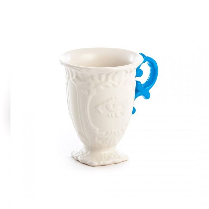 Seletti Tazza I-Wares con manico azzurro