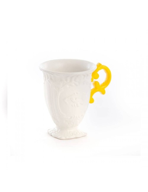 Seletti Tazza in porcellana I-Wares manico giallo