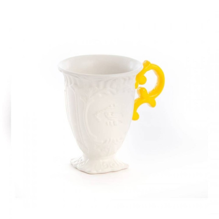 Seletti Tazza I-Wares con manico giallo