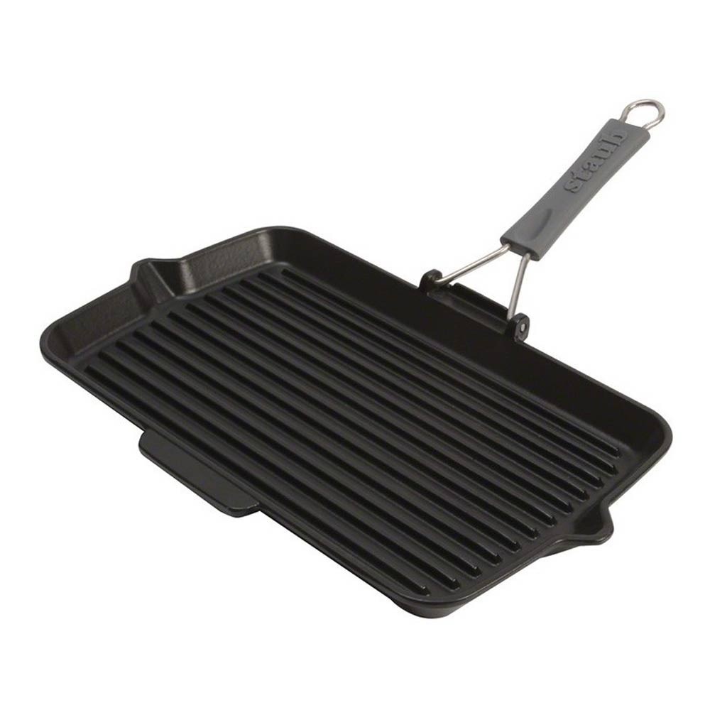 Lagostina grill antiaderente con manico in silicone Tempra 29x25cm -  Candida Celiento