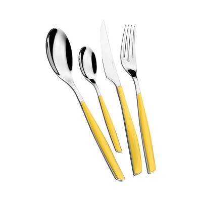 Set Posate Glamour Bugatti 24 Pezzi Giallo – Posate...