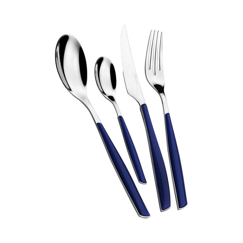 Set Posate Glamour Bugatti 24 Pezzi Blu Notte – Posate Design con Scatola Regalo con Finestra
