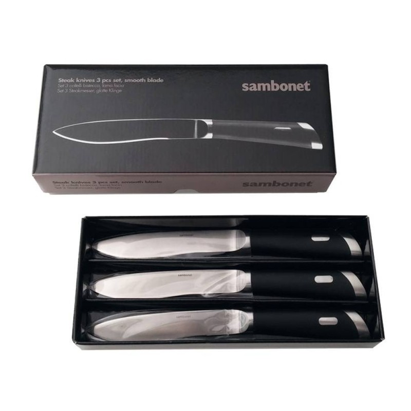 Set 3 Coltelli Bistecca Lama Liscia T-Bone Inox