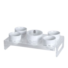 Vesta - set vassoio zuccheriera e quattro tazze like water-Candida Celiento