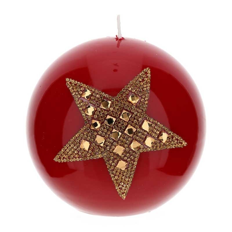 28126-Hervit candela sfera rossa laccata Ø10cm candida celiento 28126-Hervit candela sfera rossa laccata Ø10cm candida celiento