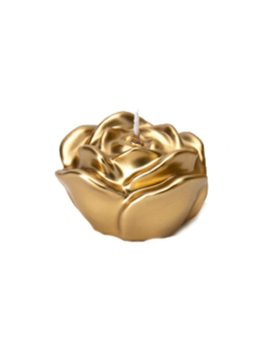 28283-Hervit candela rosa laccata oro Ø7x5cm 28283-Hervit candela rosa laccata oro Ø7x5cm