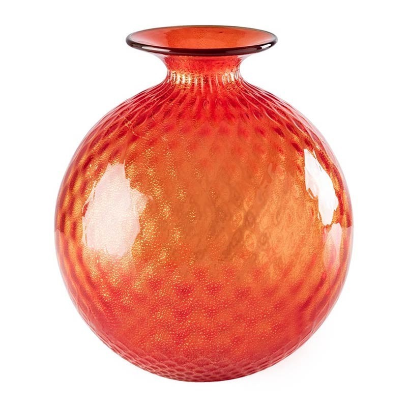 100.29 RV ORO TP-Venini vaso Monofiore Balloton rosso con foglia oro filo talpa Ø21.5cm Candida Celiento 100.29 RV ORO TP-Venini vaso Monofiore Balloton rosso con foglia oro filo talpa Ø21.5cm Candida Celiento