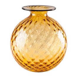 100.16 AA OZ-Venini vaso Monofiore Balloton ambra filo orizzonte Ø14cm Candida Celiento