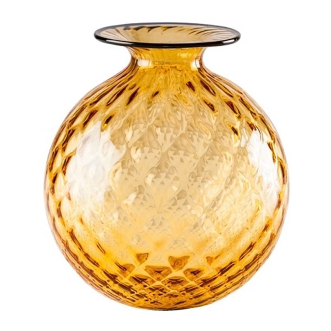 100.16 AA OZ-Venini vaso Monofiore Balloton ambra filo orizzonte Ø14cm Candida Celiento