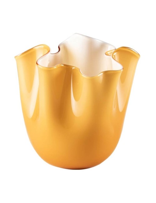 700.04 AA LA-Venini vaso Fazzoletto Opalino ambra interno lattimo Ø13.5cm Candida Celiento 700.04 AA LA-Venini vaso Fazzoletto Opalino ambra interno lattimo Ø13.5cm Candida Celiento