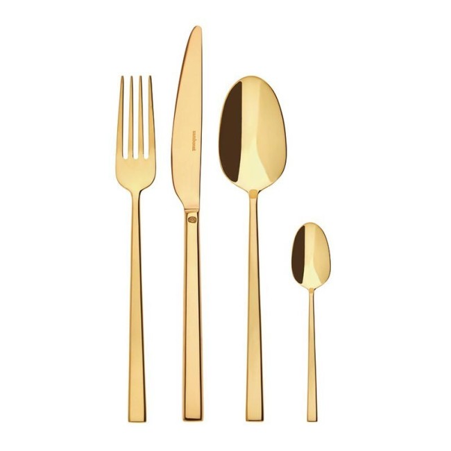 52762G81-Sambonet servizio posate Rock PVD Oro 24pz Candida Celiento