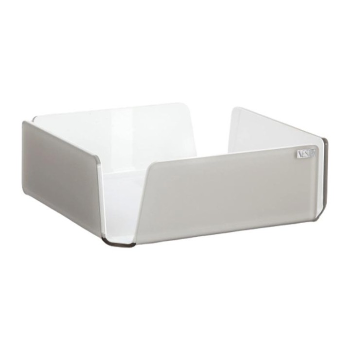 0240432S-Vesta portatovaglioli Like Water grande in plexiglass bianco e tortora Candida Celiento