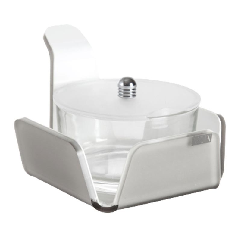 0070432S-Vesta formaggiera Like Water in plexiglass tortora e bianco Candida Celiento