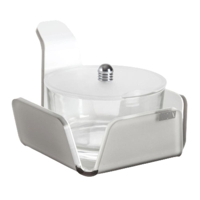 0070432S-Vesta formaggiera Like Water in plexiglass tortora e bianco Candida Celiento