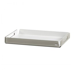 0110432S-Vesta vassoio grande Like Water in plexiglass tortora e bianco Candida Celiento
