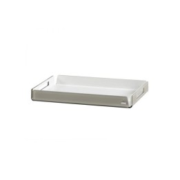0100432S-Vesta vassoio piccolo Like Water in plexiglass tortora e bianco Candida Celiento