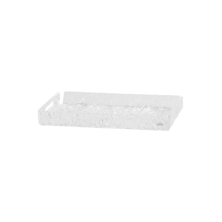 0100480-Vesta vassoio piccolo Like Water in plexiglass effetto ghiaccio Candida Celiento