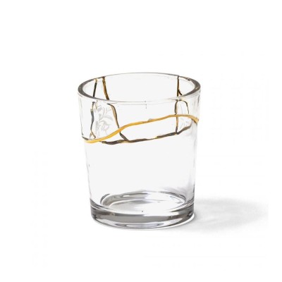 BICCHIERE IN VETRO "KINTSUGI -n'3"  ? Cm.8,7 h. 9,