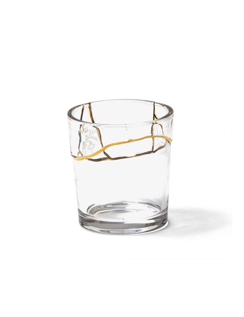BICCHIERE IN VETRO "KINTSUGI -n'3"  ? Cm.8,7 h. 9,