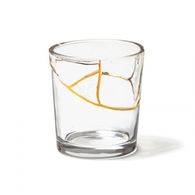 BICCHIERE IN VETRO "KINTSUGI -n'3"  ? Cm.8,7 h. 9, 2