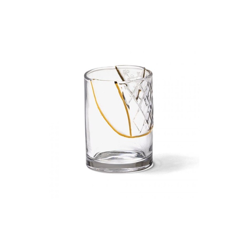 BICCHIERE IN VETRO "KINTSUGI -n'2"  ? Cm.7,6 h. 10