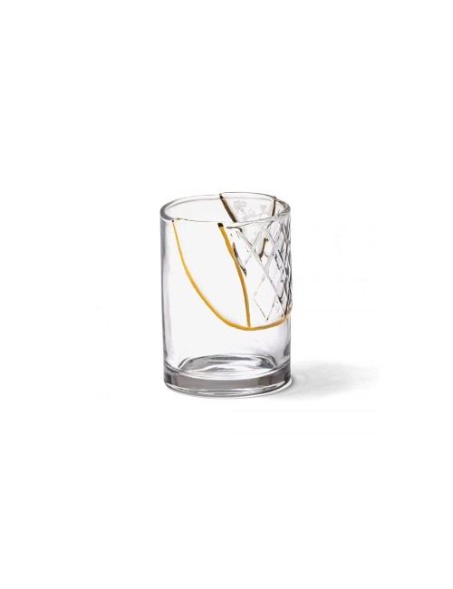 BICCHIERE IN VETRO "KINTSUGI -n'2"  ? Cm.7,6 h. 10