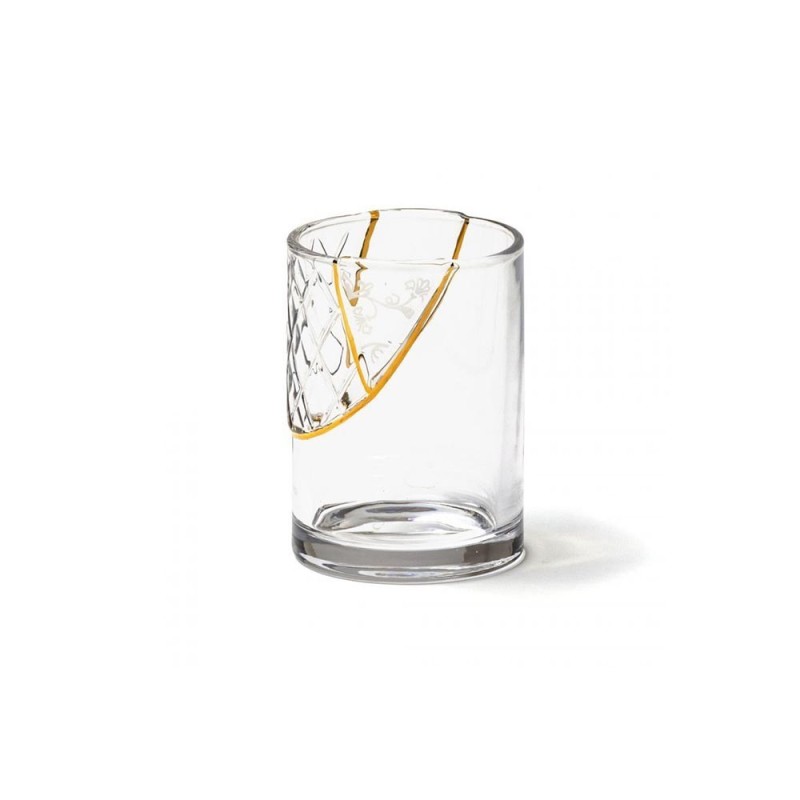 BICCHIERE IN VETRO "KINTSUGI -n'2"  ? Cm.7,6 h. 10