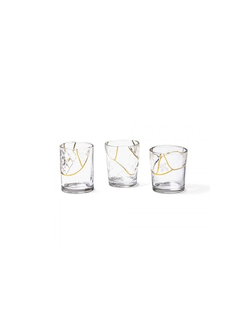 BICCHIERE IN VETRO "KINTSUGI -n'2"  ? Cm.7,6 h. 10