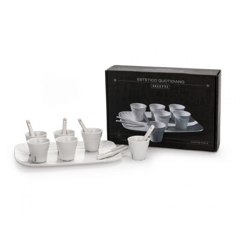 Estetico Quotidiano Coffee | Set 6 Tazze + Vassoio di Seletti
