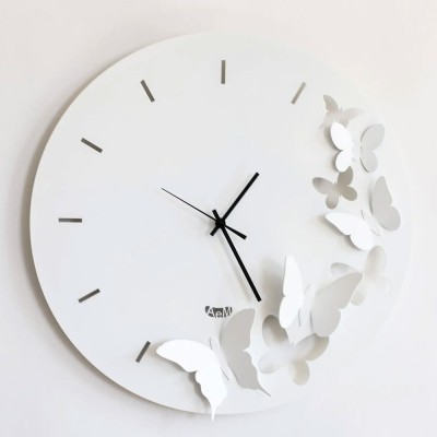Orologio Butterfly Spring Bianco Arti e Mestieri