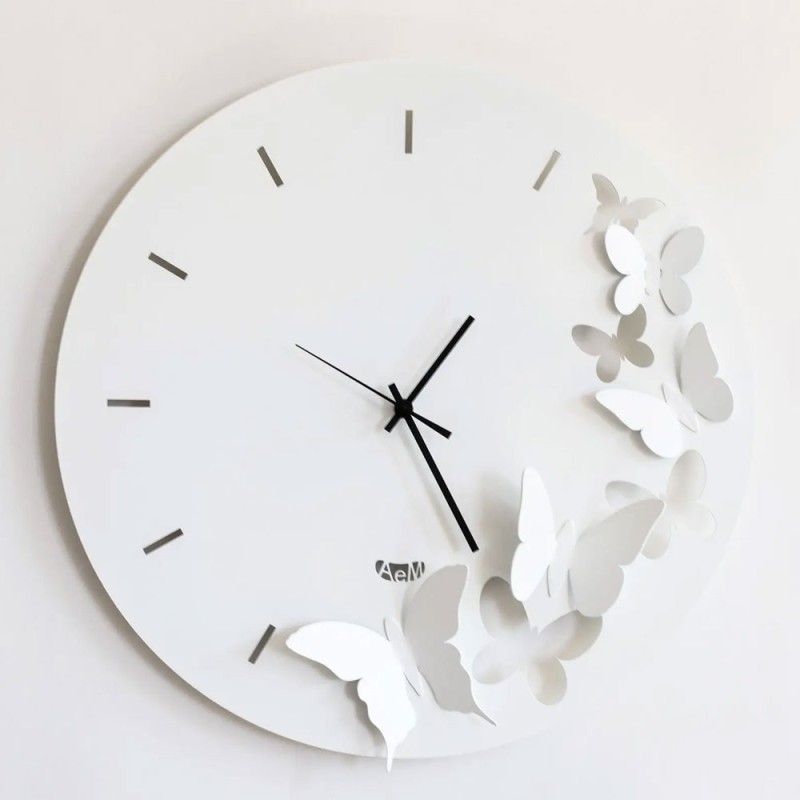 Orologio Butterfly Spring Bianco Arti e Mestieri