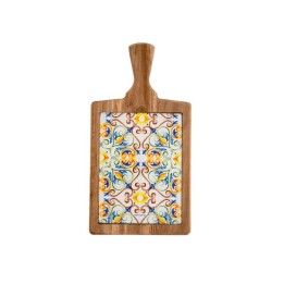 Brandani Tagliere Medicea in acacia e vetro 18 × 34,5 cm