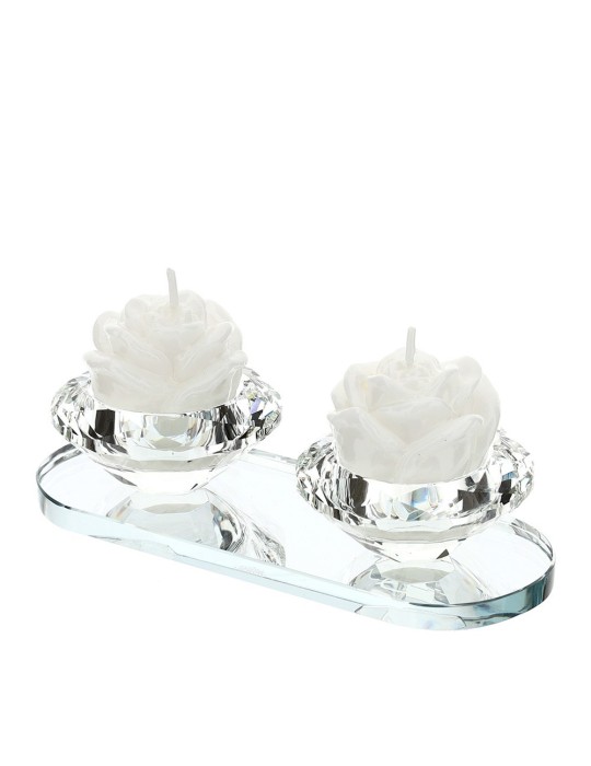 PORTATEALITE CRISTALLO 2 FIAMME 16X4CM