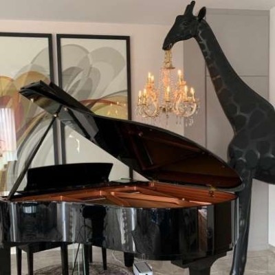 Qeeboo lampada Giraffa In Love M black 2
