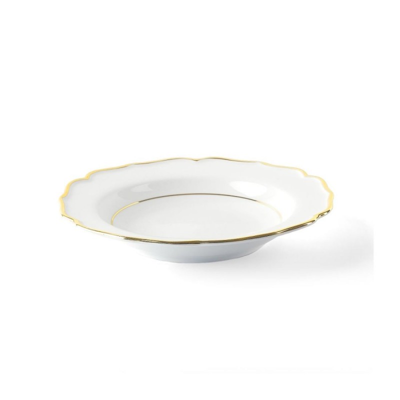Piatto Fondo 23 cm Doppio Filo Oro Bitossi Home in Porcellana