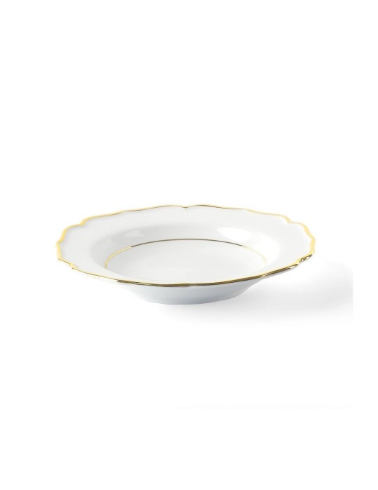 Piatto Fondo 23 cm Doppio Filo Oro Bitossi Home in Porcellana