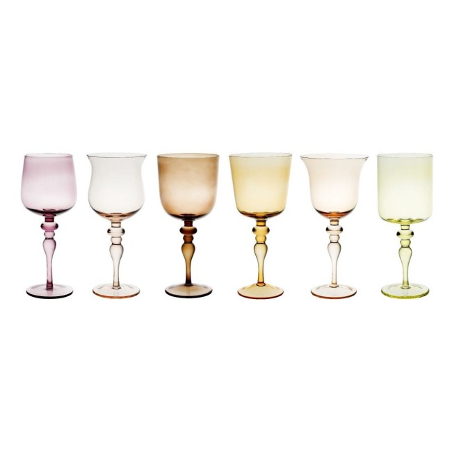 SET 6 CALICI STELO LAV NUANCE AMBRA/ROSA