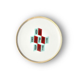 Bitossi Home Piatto Oh Happy Day con filo oro Ø 17 cm