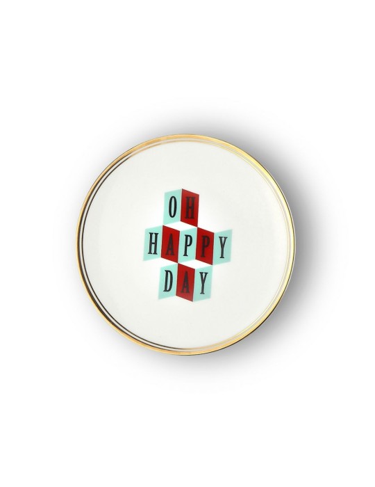 Piatto Oh Happy Day Bitossi Home – Porcellana Bianca con Filo Oro