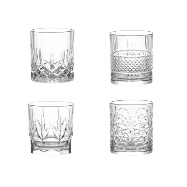 SPIRITS SET 4 BICCHIERI ASS.CRYSTAL GLASS