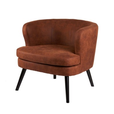 Poltroncina Contemporanea in Ecopelle Marrone – L’Oca Nera