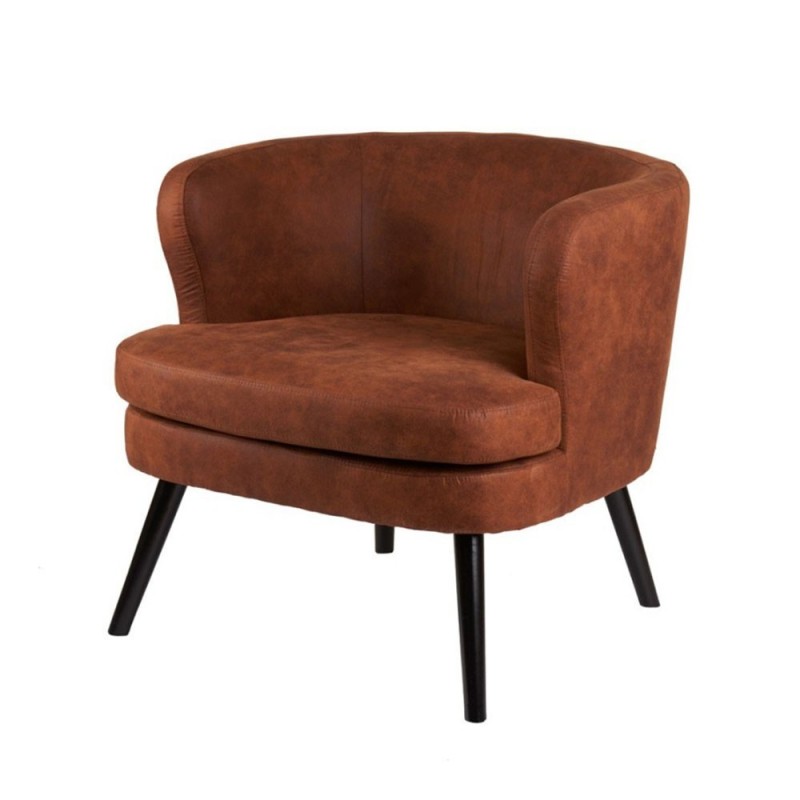 Poltroncina Contemporanea in Ecopelle Marrone – L’Oca Nera