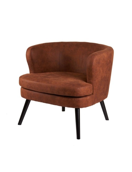 Poltroncina Contemporanea in Ecopelle Marrone – L’Oca Nera