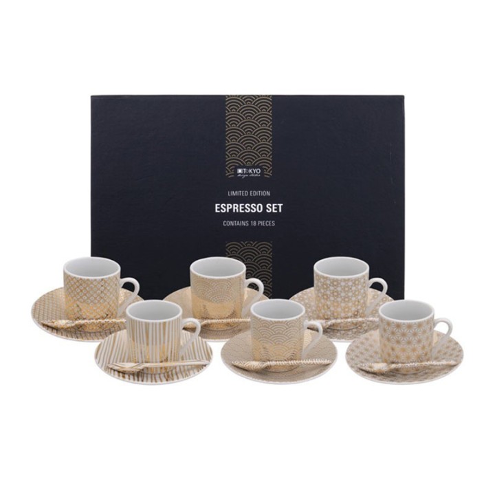 Tokyo Design Set espresso Nippon Gold 18 pezzi