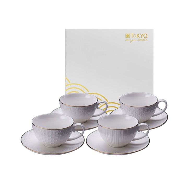 Tokyo Design 4 tazze da tè Nippon White da 250 ml