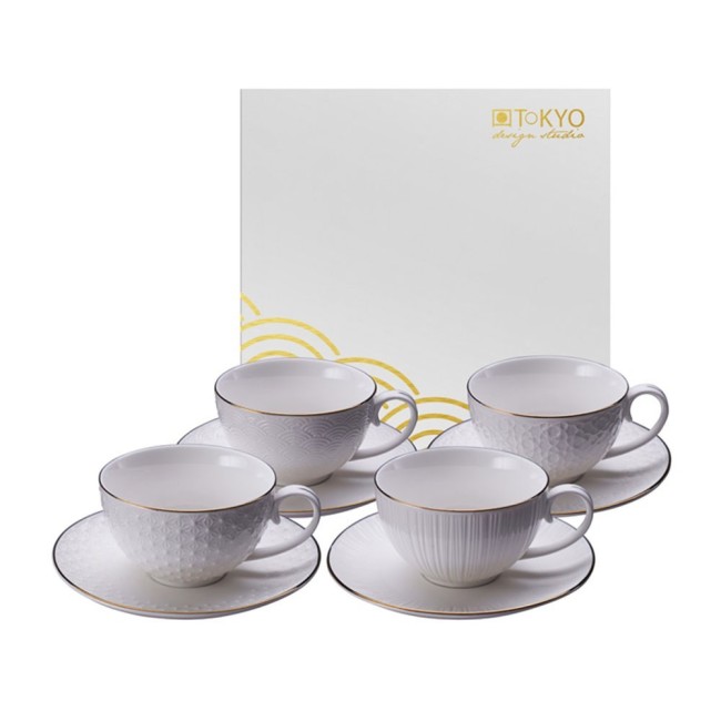 NIPPON WHITE FILO ORO SET 8 TAZZE