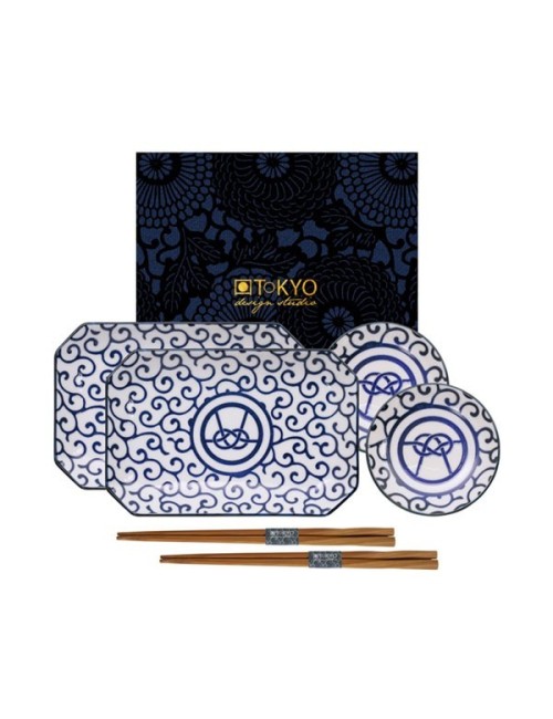 Japan Design Sushi Plate set 6pcs Karakusa 15822 1