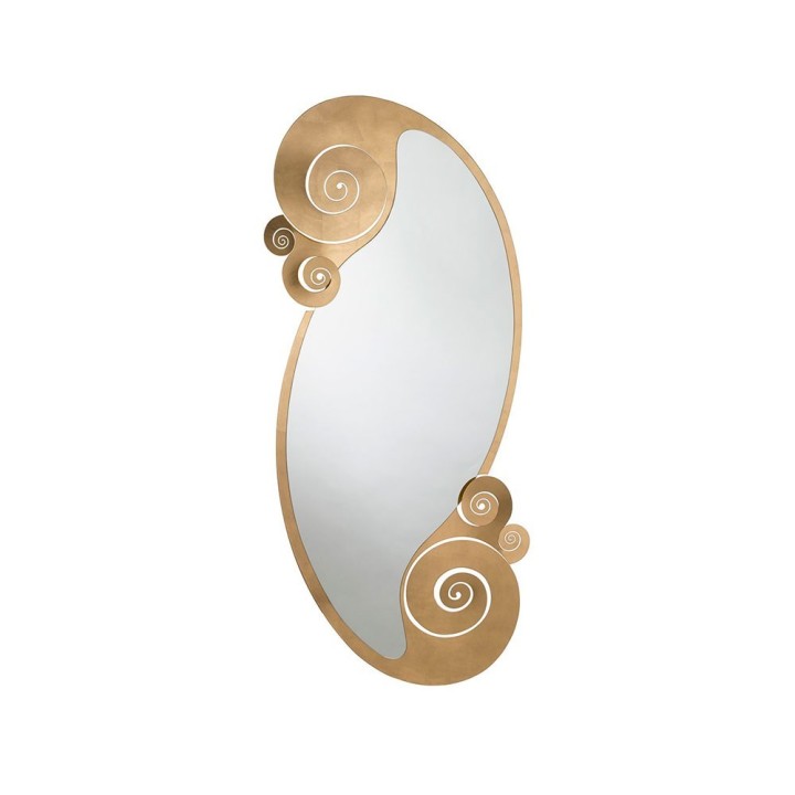 Arti e Mestieri Specchio Circeo foglia oro 63 × 130 cm