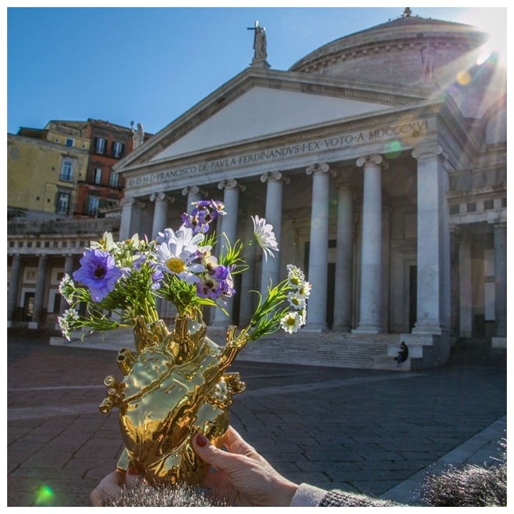 Seletti Vaso Love in Bloom Gold alto 25 cm