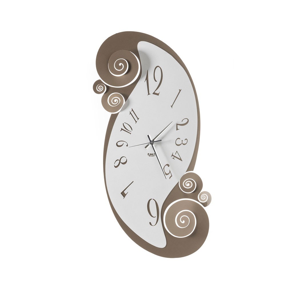 orologio da parete Circeo bronzo e bianco